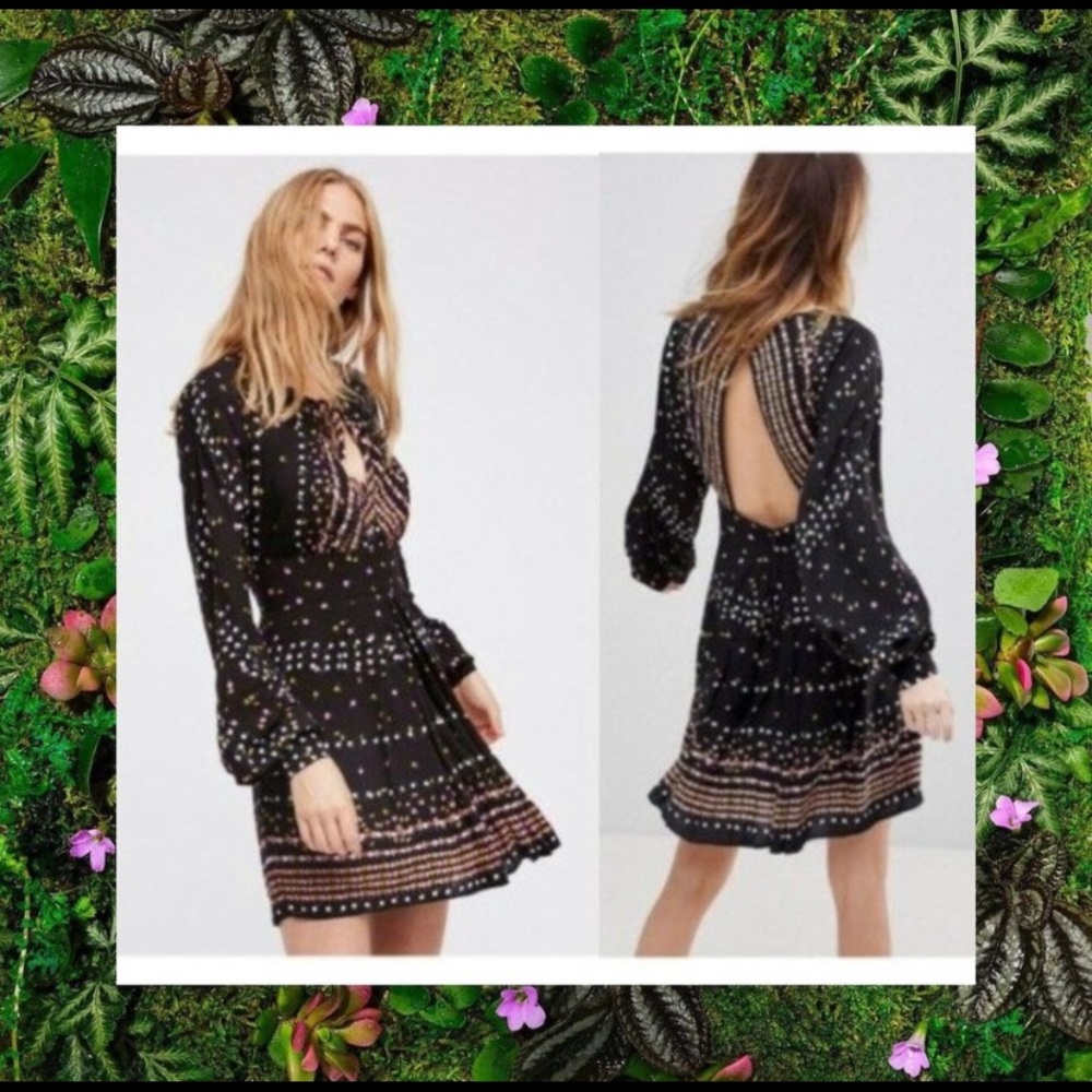 NWT FREE PEOPLE Boho Fit Flare swing mini dress XS